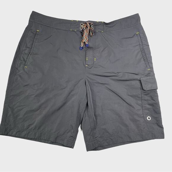Robert Graham Mens Cargo Swim Trunks 2X Alvarado Active Fit Brief Liner Graphite - Picture 6 of 13